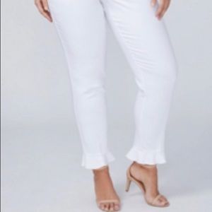 White Lane Bryant Allie  Ruffle Hem Ankle Pant